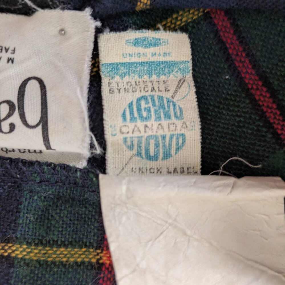 87 Vintage High waisted stripe skirt wool and polyester - Picture 9 of 11